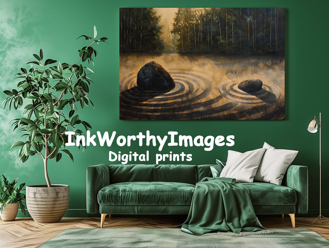 Ripples Of Serenity Zen Garden Landscape Art - Image 2