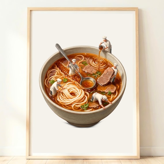 Bun Bo Hue Wall Art Vietnamese Food Print Vietnam Poster Lover Gift