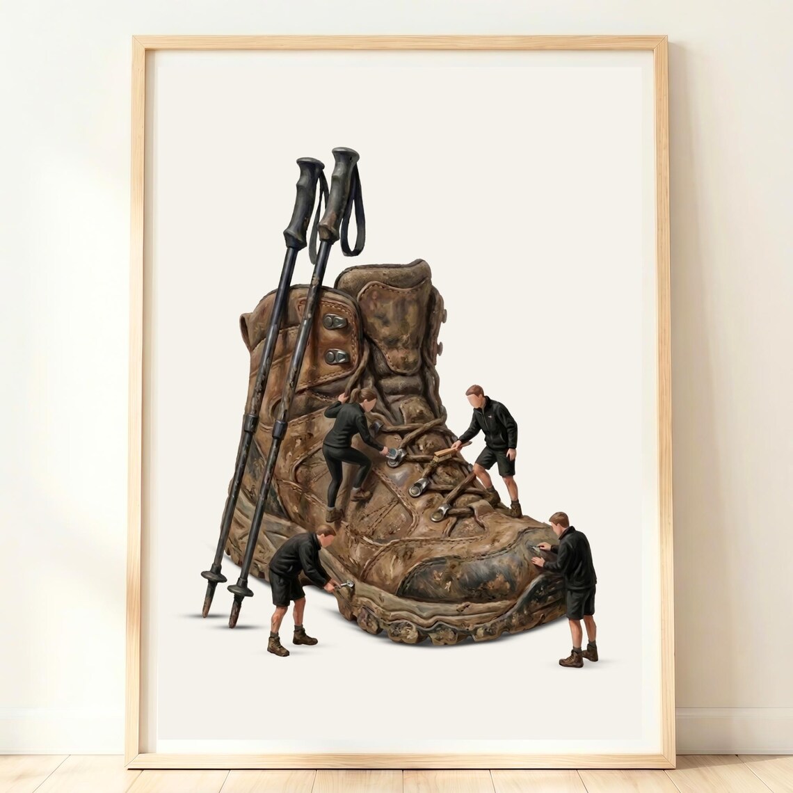 Hiking Boot Print, Mountain Trekking Poster