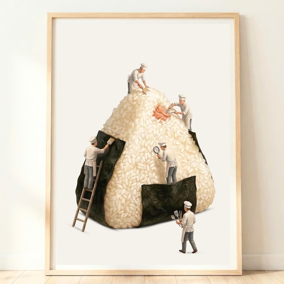 Onigiri Wall Art Japanese Food Print Sushi Bar Decor Japan Poster Asian Kitchen