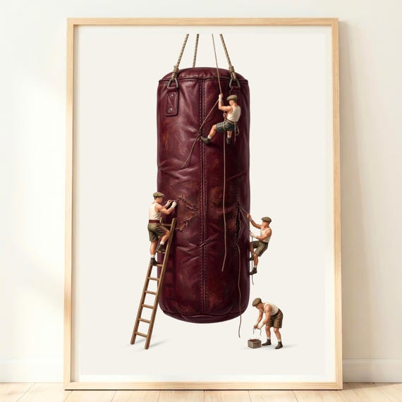 Boxing Wall Art Vintage Sports Decor Boys Bedroom Gym Gifts For Fans