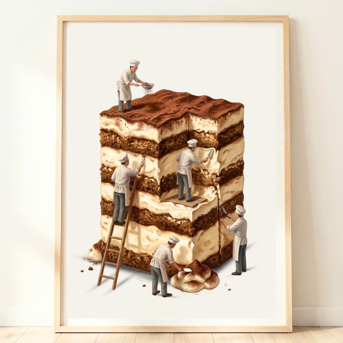 Italian Tiramisu Art Print, European Kitchen Decor