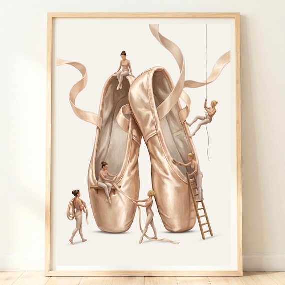 Ballet Wall Art Ballerina Shoes Print Girls Room Decor Dancer Artwork Bedroom Poster