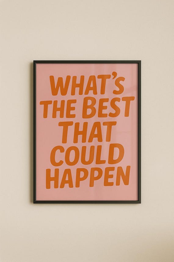 Motivational Typography Print Pink Orange