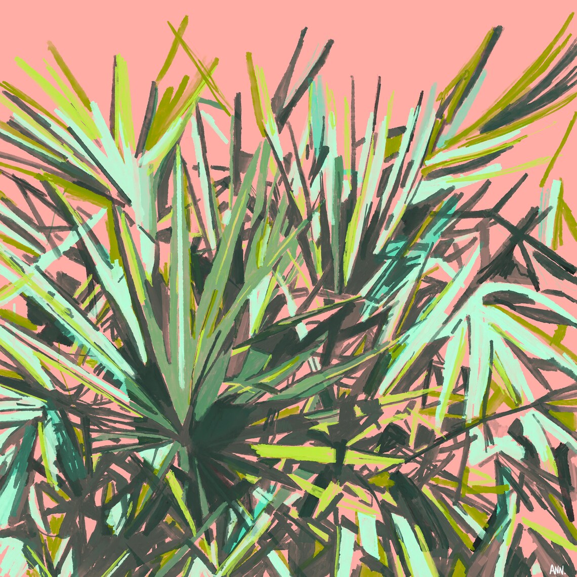 Palmetto Fine Art Print Coral - Image 2