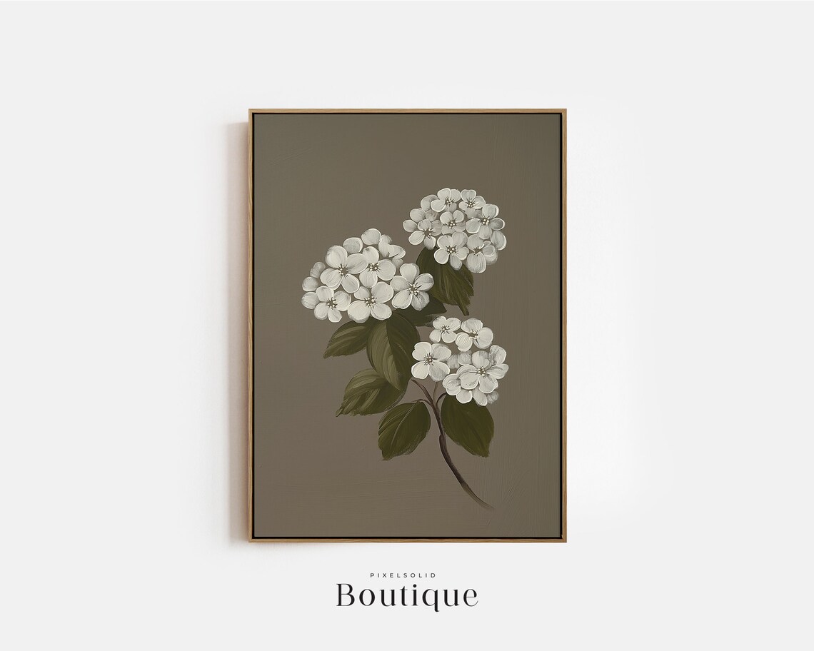 Hydrangea Botanical Art Print, Classic Floral Study