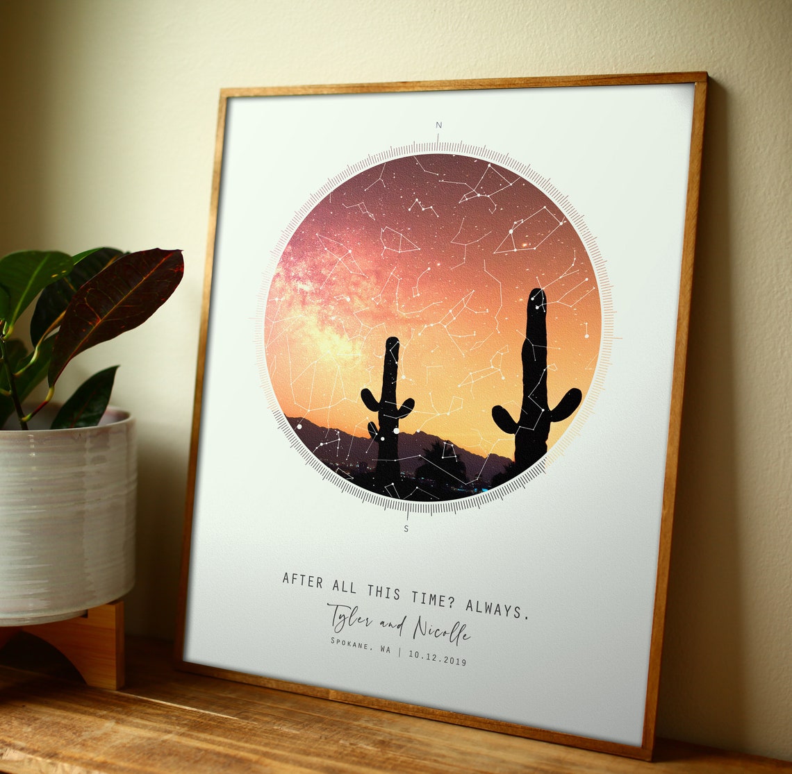 Custom Star Map By Date Anniversary Art Print - Image 4