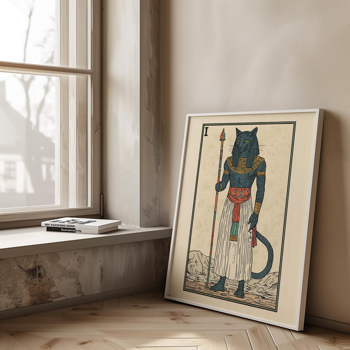 Bastet Egyptian Cat Goddess Tarot Card Ancient Mythology Art Poster - Image 2