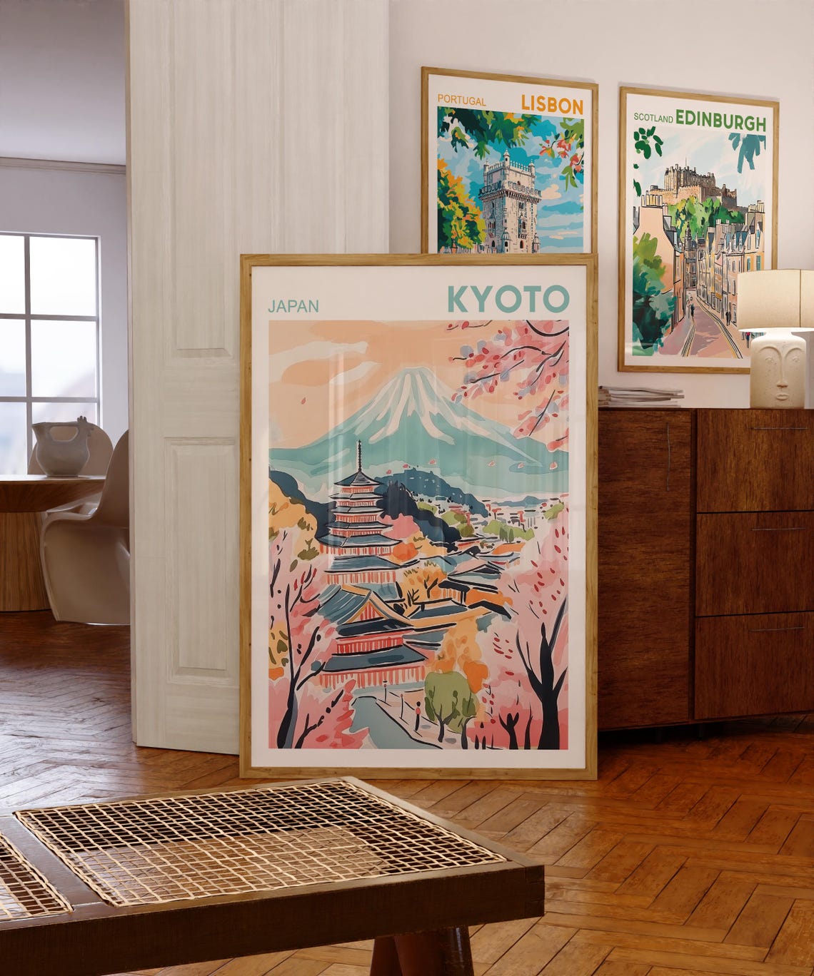 Kyoto Cityscape Watercolor Art Print, Japan - Image 4