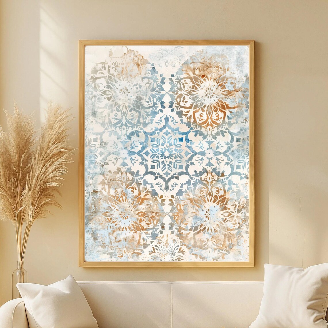 Ornamental Pattern, Japandi Oriental Arabesque