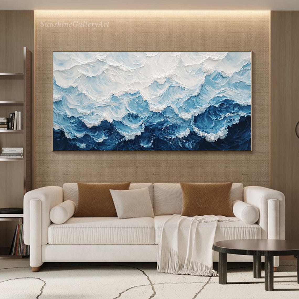 Swirling Blue And White Cloud Waves Abstract Ocean Sky Poster - Image 3