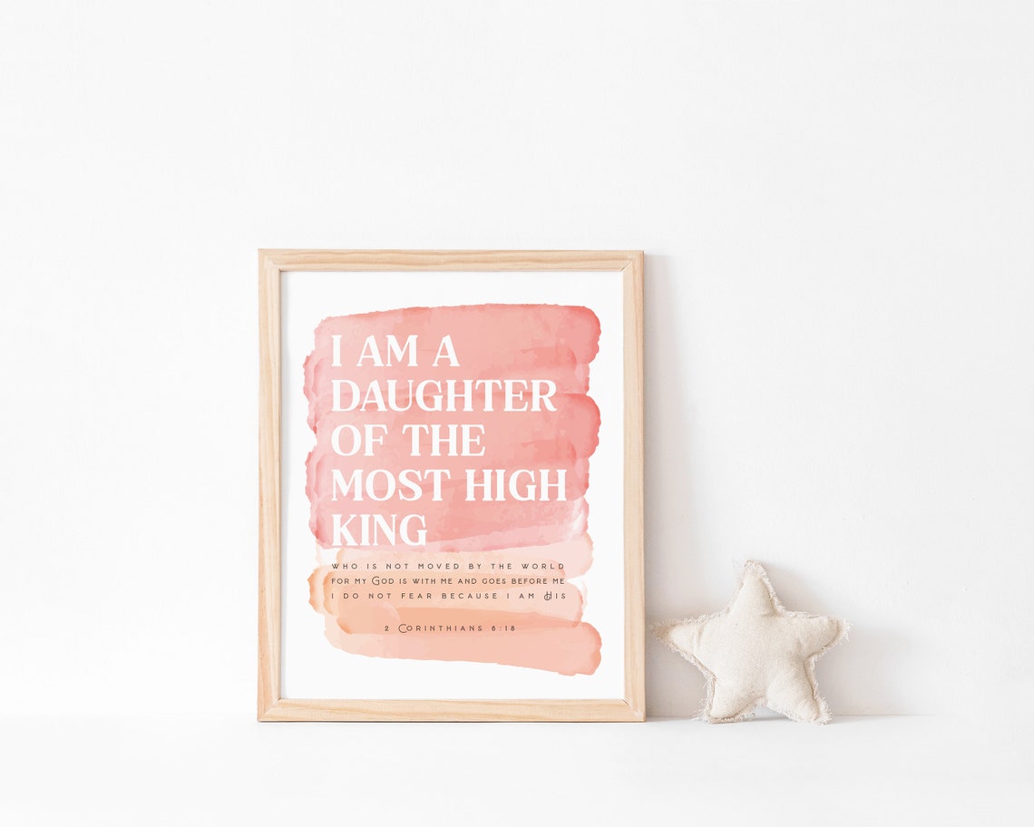 Daughter Of A King Scripture Art Print, Modern Verse - Image 2