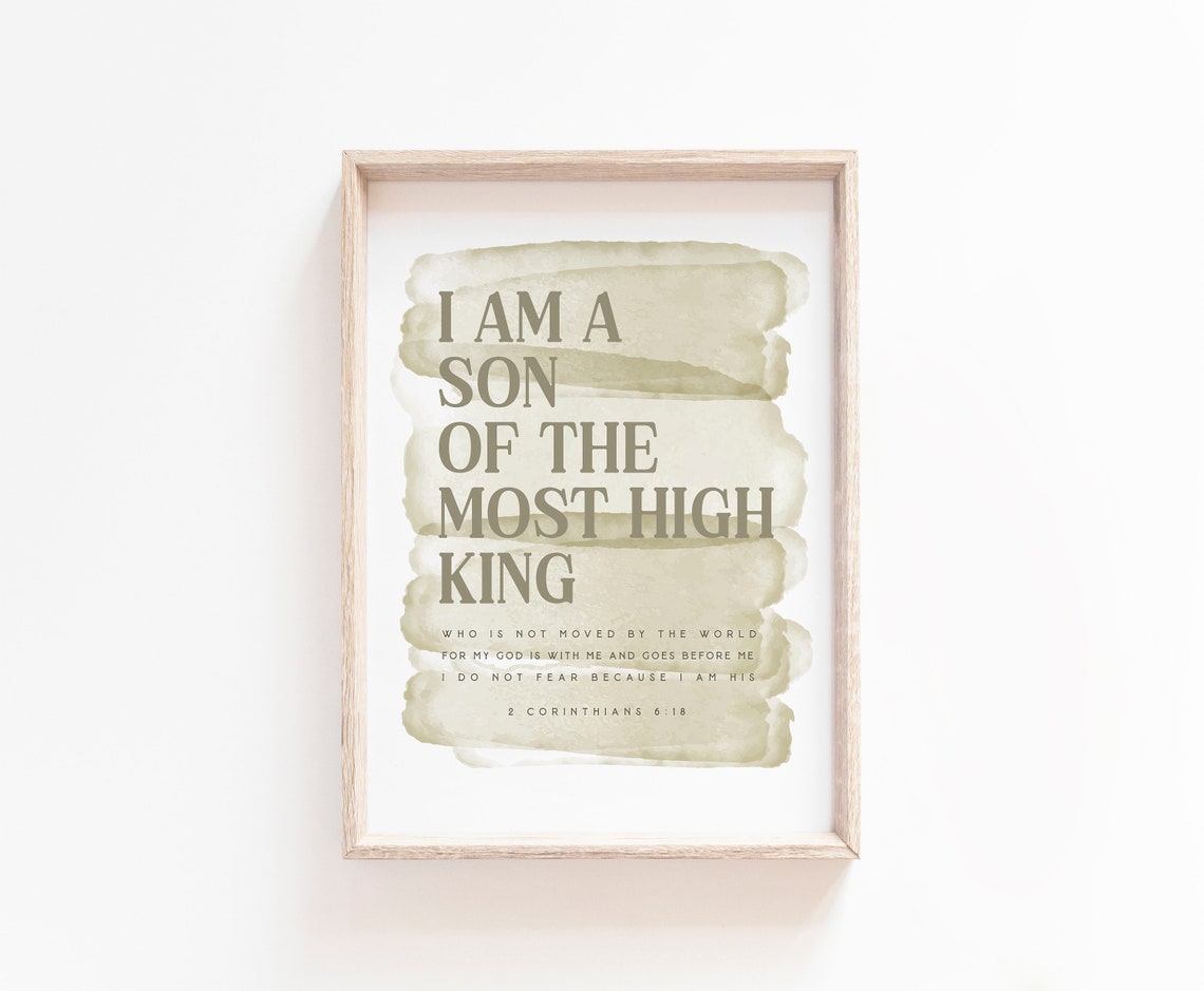 I Am The Son Of A King Scripture Art Print - Image 2