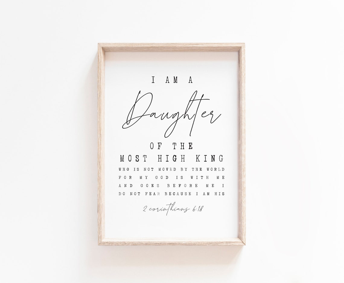 I Am The Daughter Of A King Scripture Wall Art Print - Image 2
