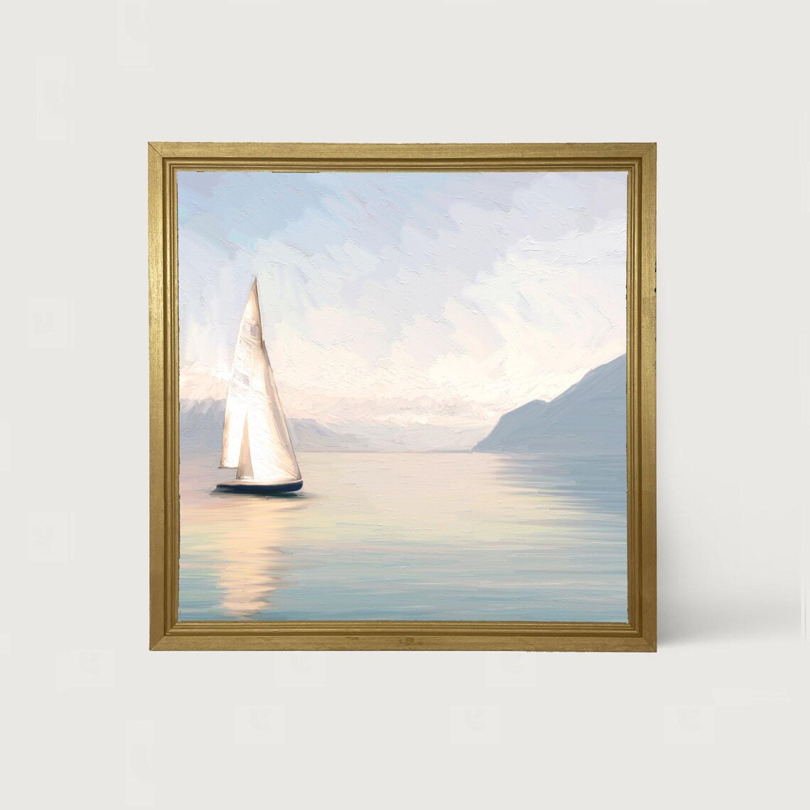 Sailboat On A Lake, Lake House Nautical Art Print - Image 2