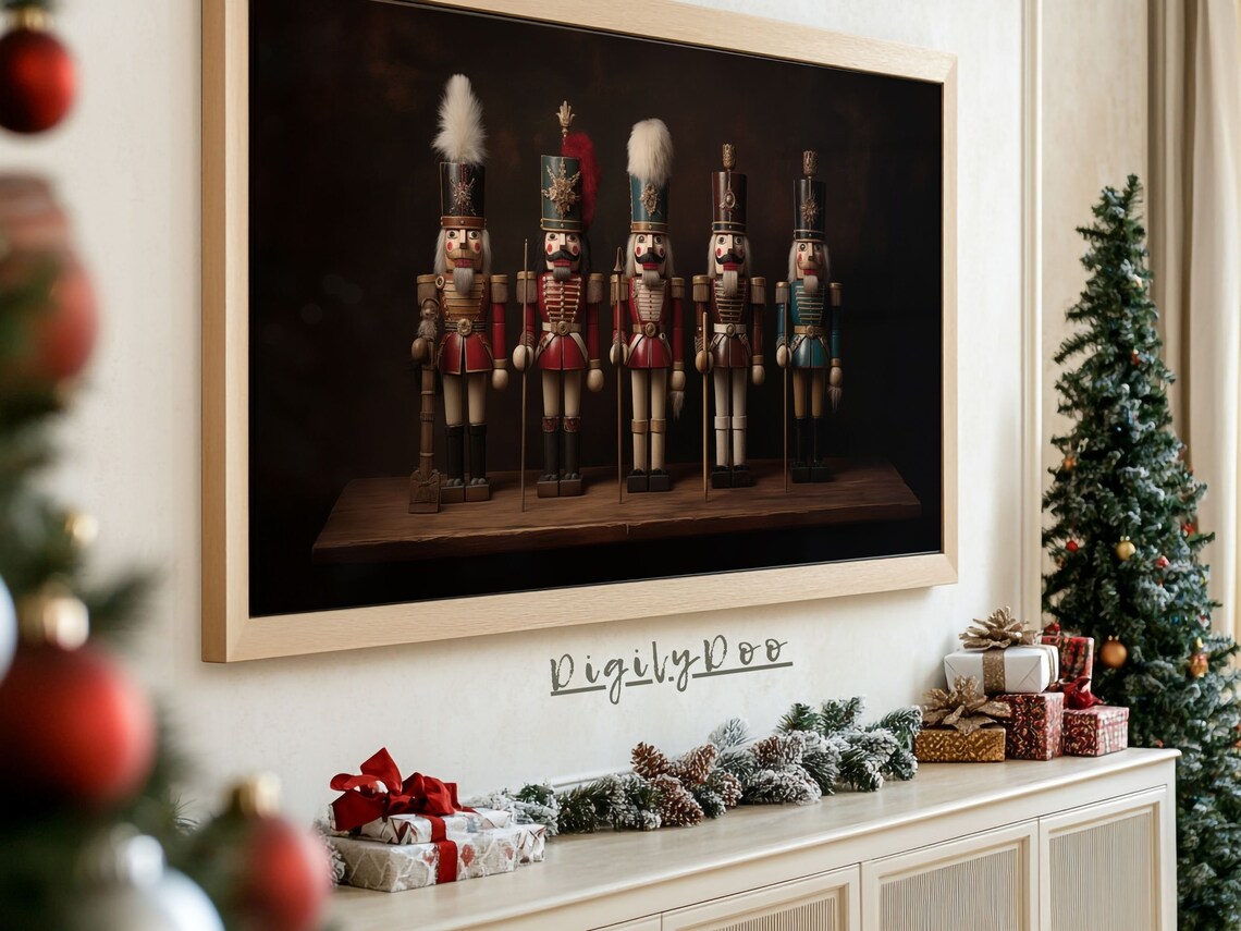 Rustic Nutcracker Christmas Art Print, Vintage - Image 3