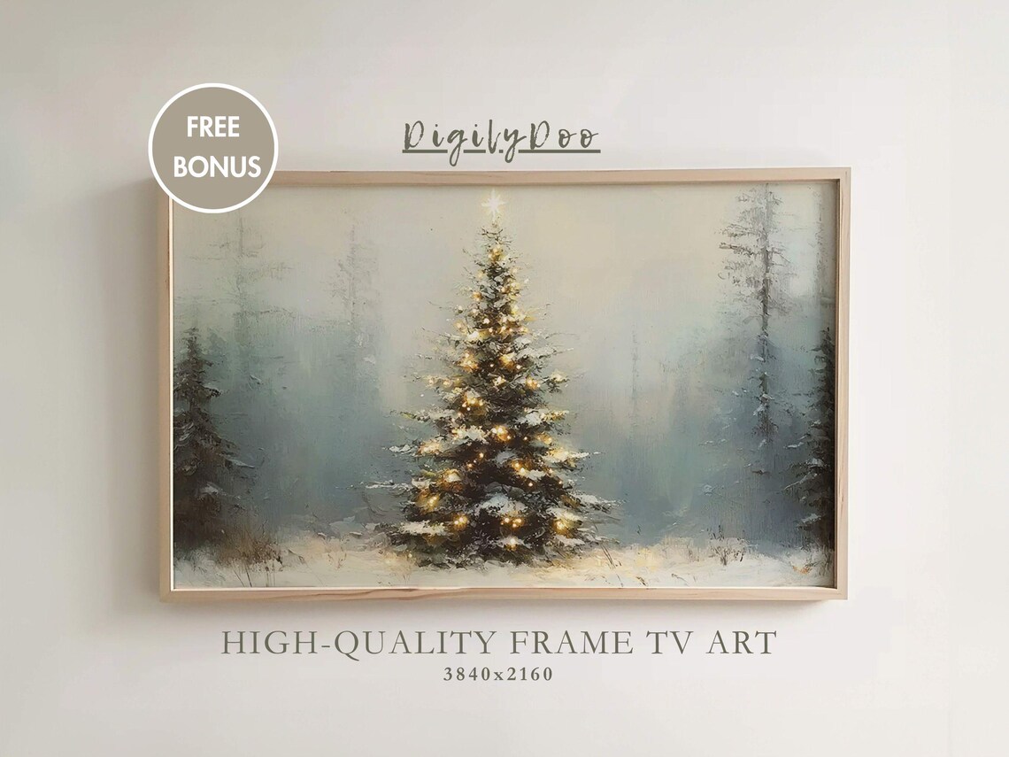 Christmas Pine Tree Rustic Winter Holiday Art Print
