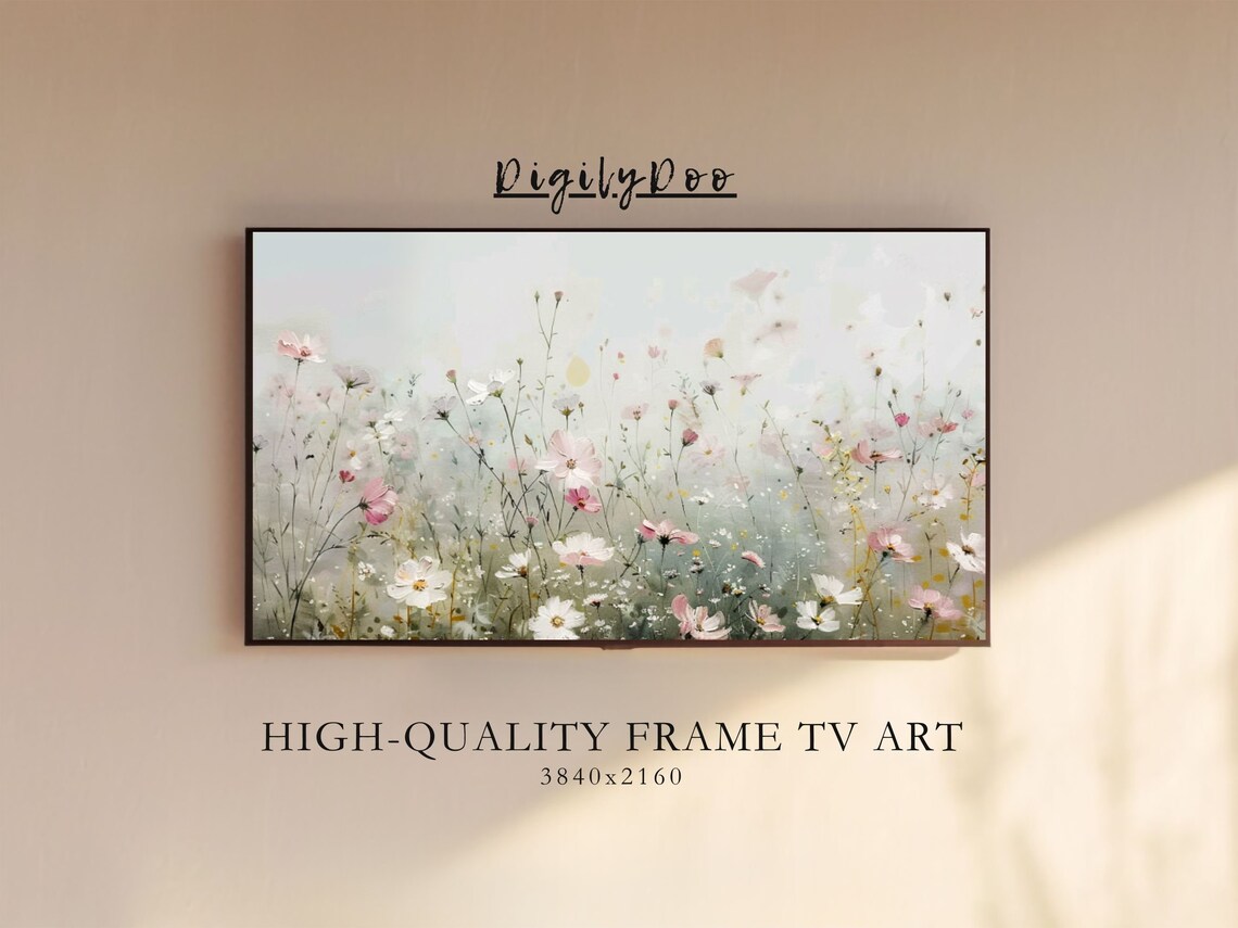 Field Of Wildflowers, Vintage Meadow Art Print