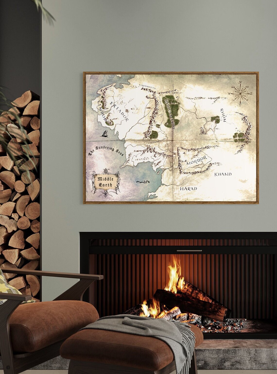 Middle Earth Antique Map, Lord Of The Rings - Image 2