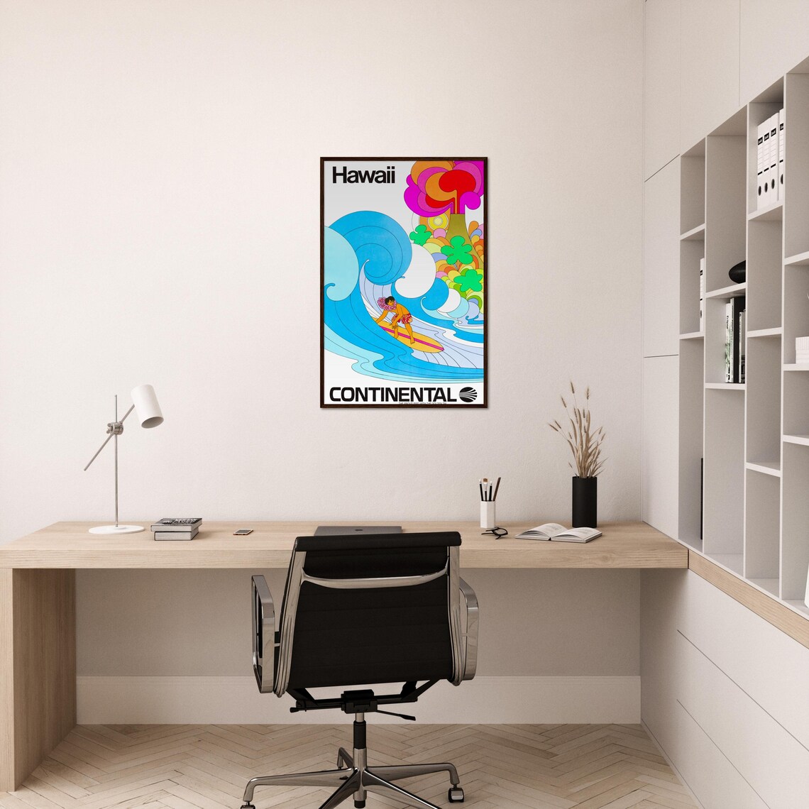 Hawaii Travel Poster, Retro Vintage Coastal Surf - Image 4