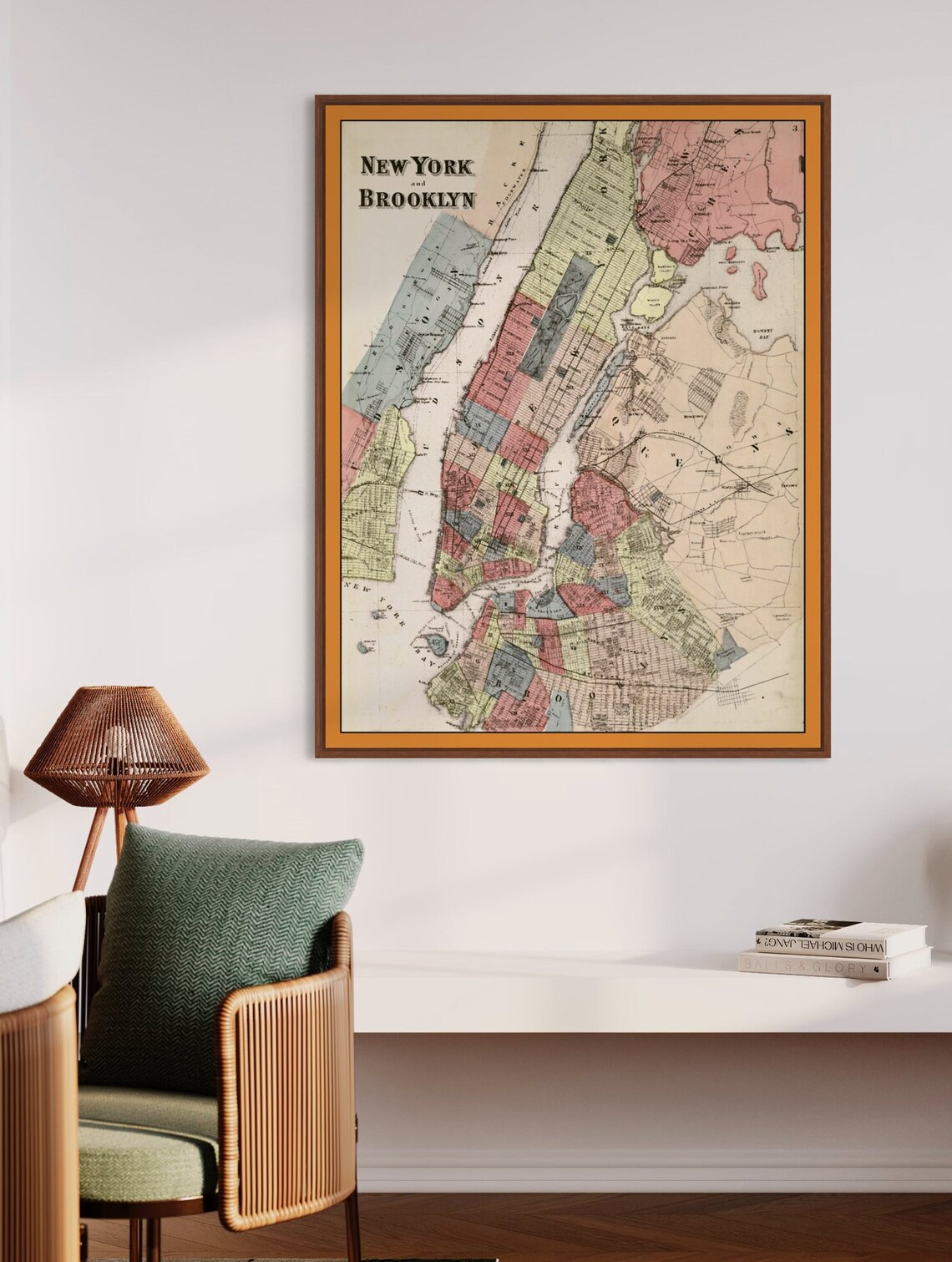 Old Map Of New York City, Vintage Antique Map - Image 4