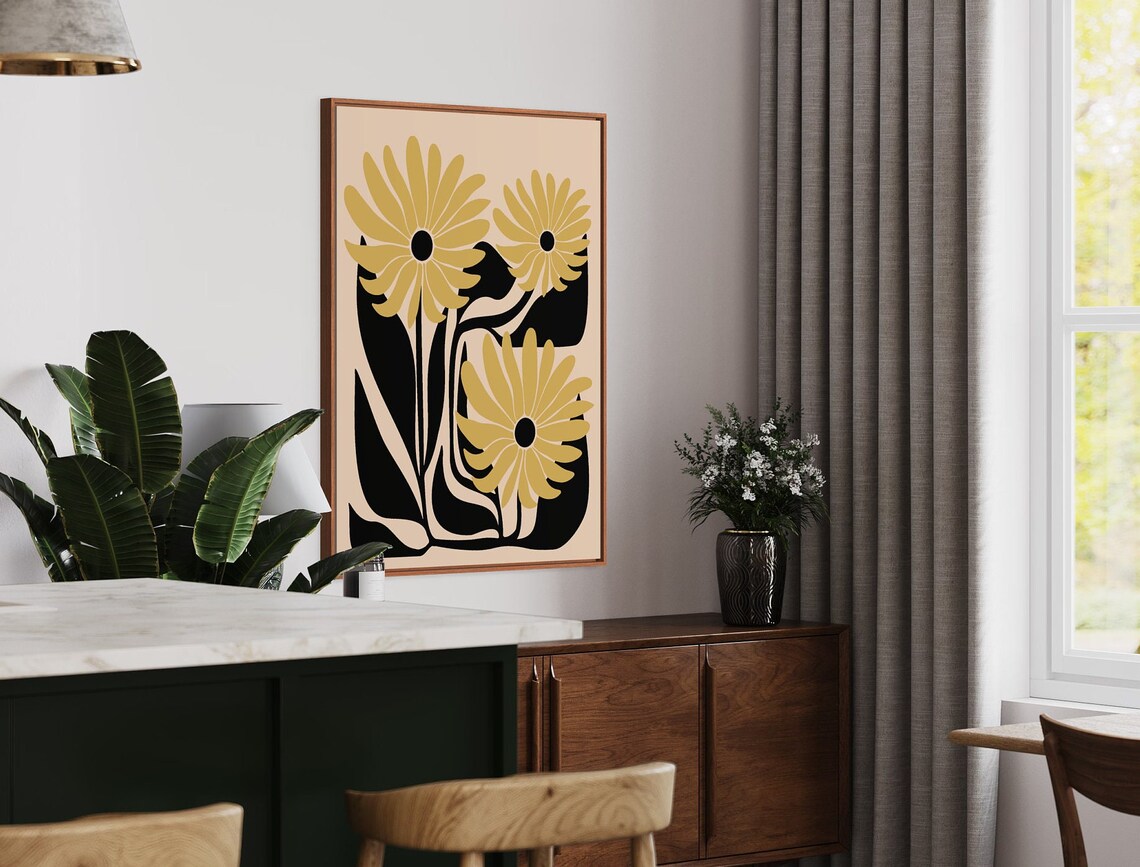 Abstract Botanical Print, Minimal Art Floral Poster - Image 3