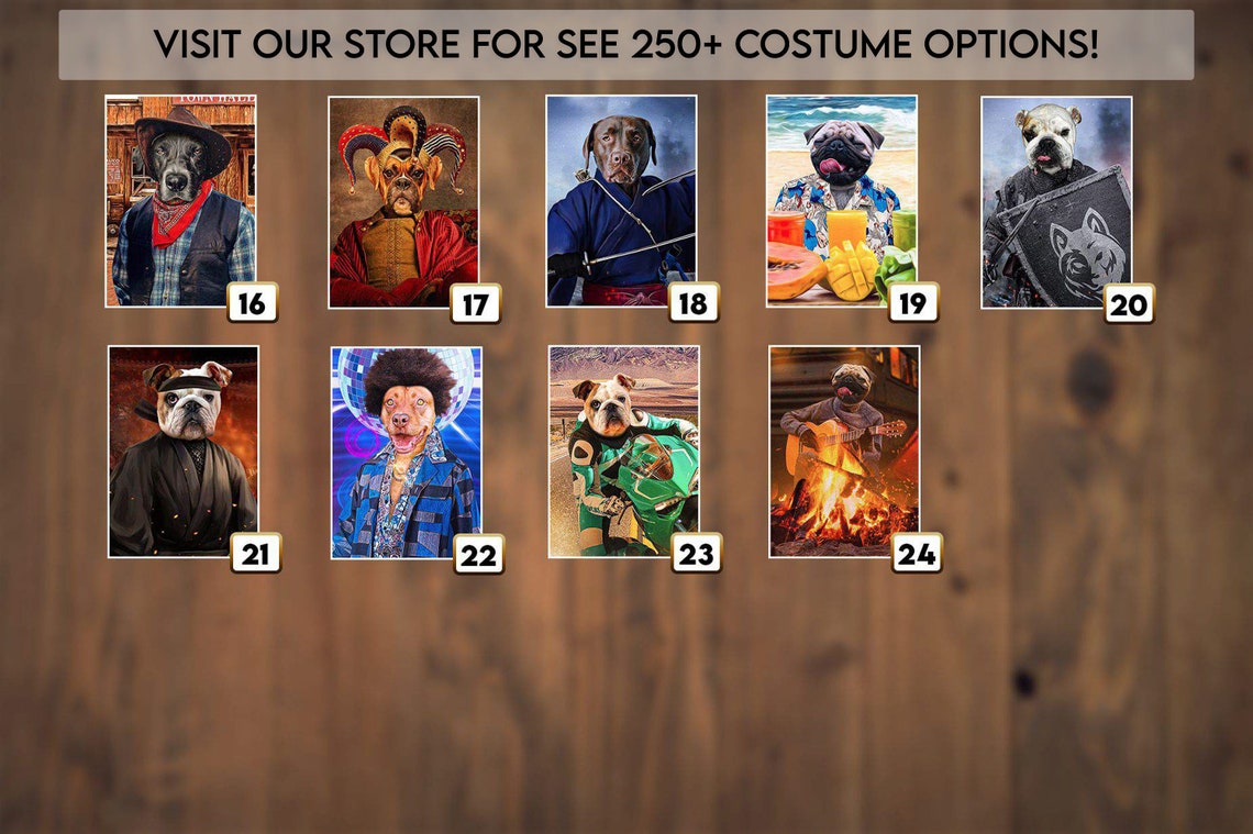 Custom Casual Uniforms Pet Portrait Cowboy Pet Custom Pet Portrait Pirate Pet Portrait Funny Pet Costume Portrait Doctor Pet Portrait - Image 4