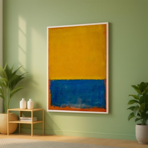 Mark Rothko Canvas Bold Abstract Color Block Yellow And Blue Wall Art Modern Minimalist Home Decor Large Statement Artwork