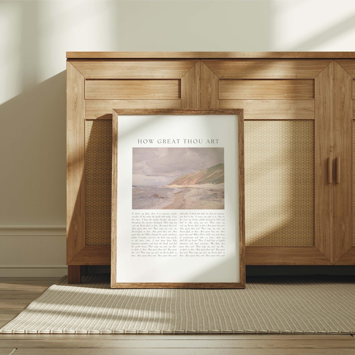 How Great Thou Art Hymn Lyrics Beach Dunes Impressionist Worship Poster - Image 5