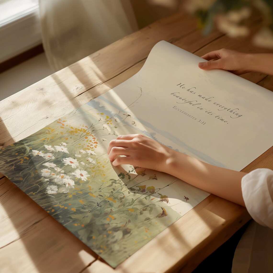 Ecclesiastes 3:11 Wildflower Farmhouse Floral Art Print - Image 5