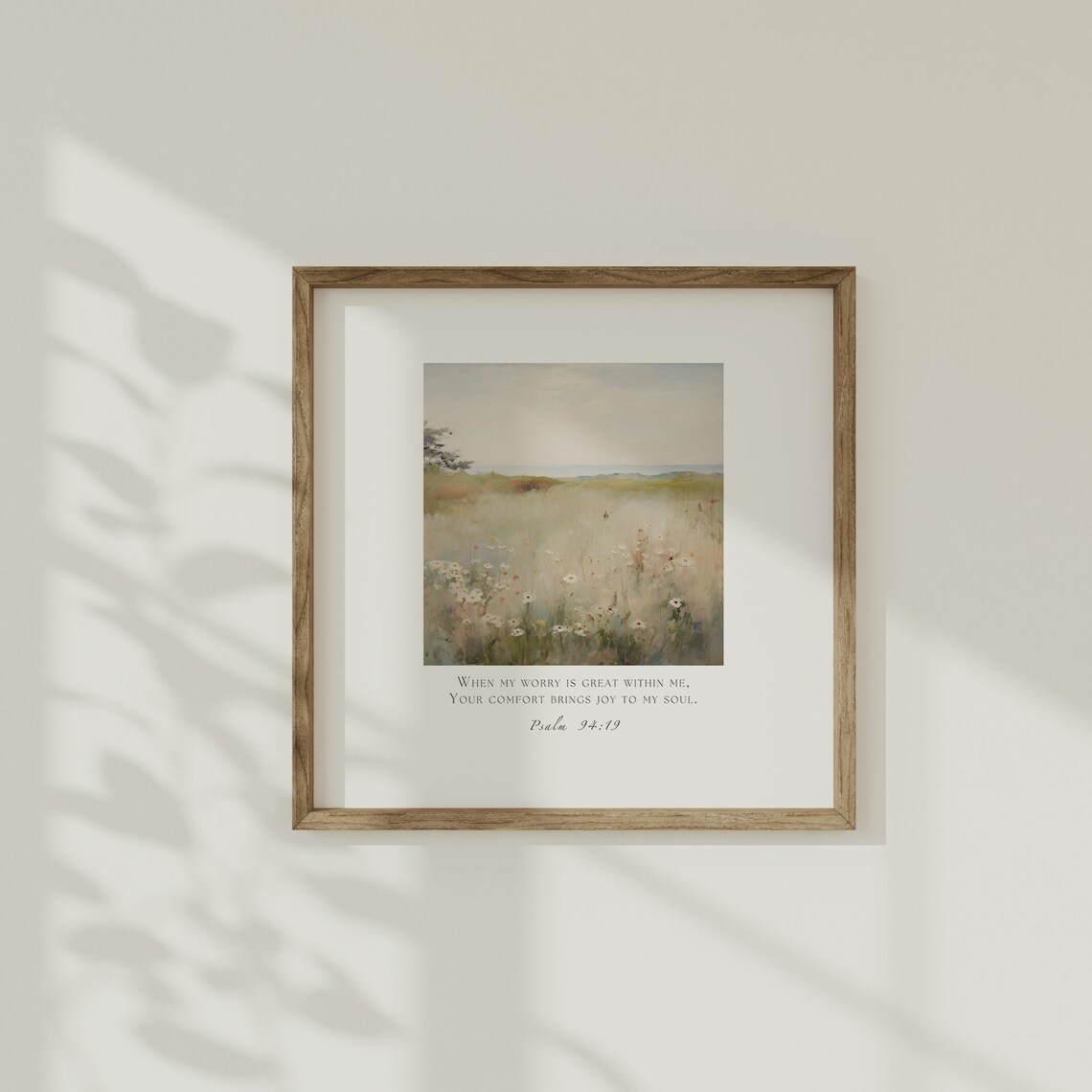 Psalm 94:19 Wildflower Scripture Poster, Vintage - Image 3