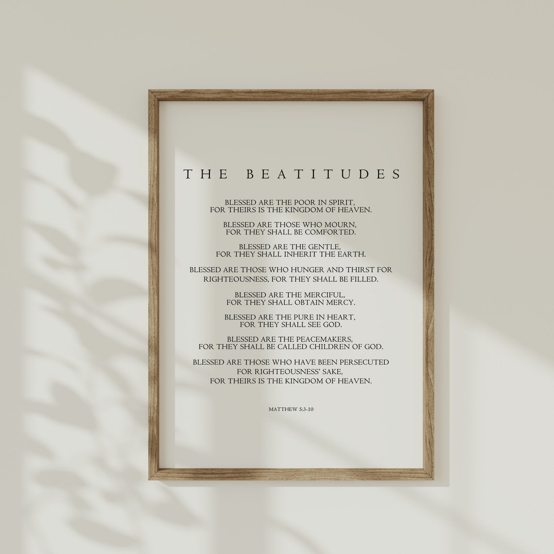The Beatitudes Matthew 5 3 10 Minimalist Scripture Verse Wall Art