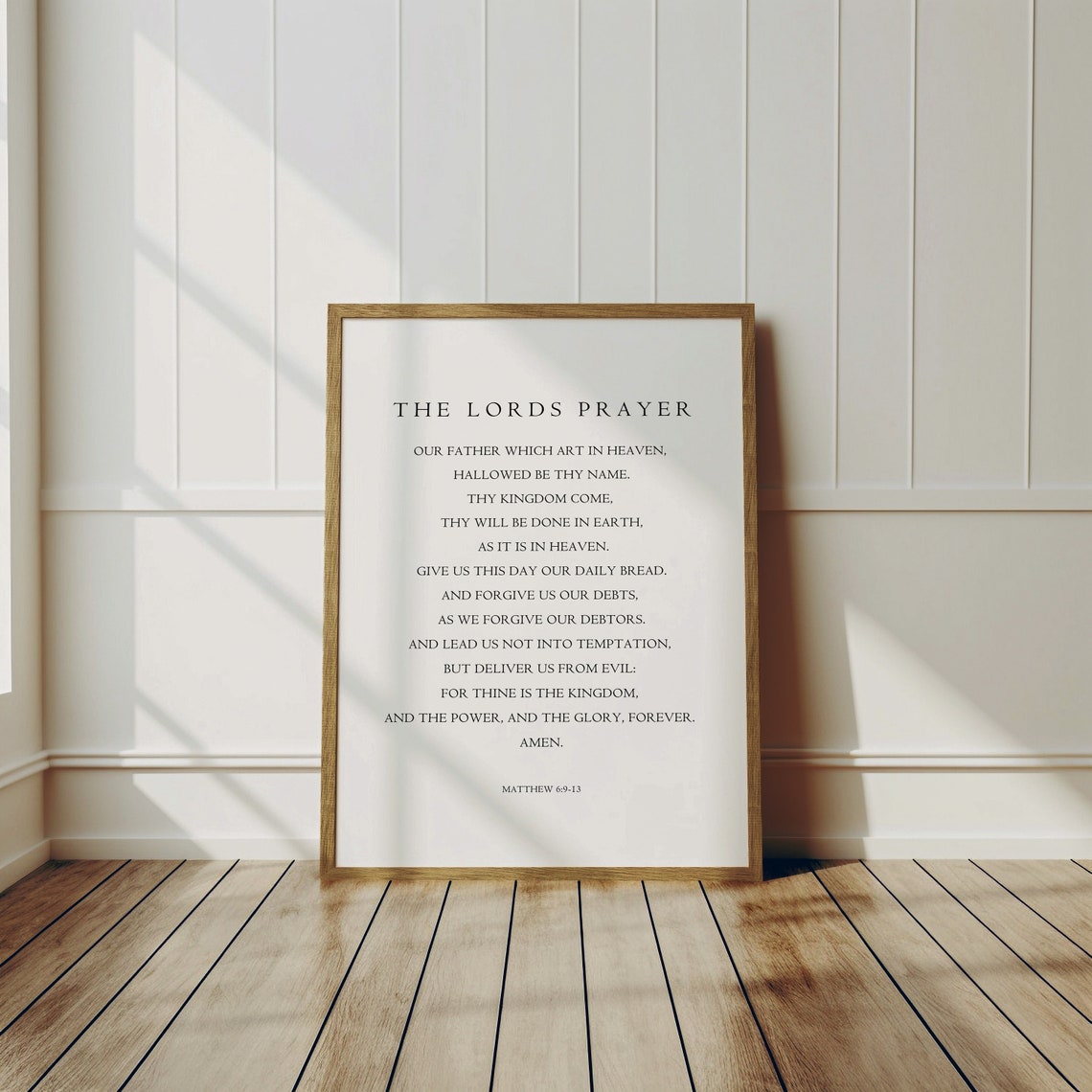 The Lords Prayer Minimalist Wall Art Matthew 69 13 Typography Bible Verse Poster Timeless Christian Home Decor Healing Scripture Quote - Image 3