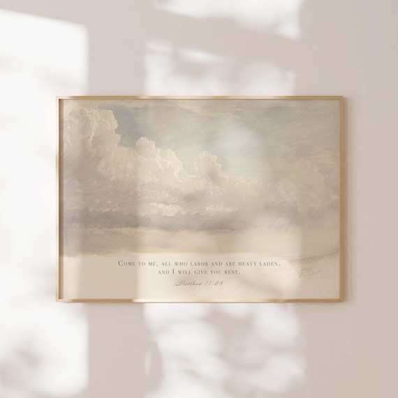 Matthew 11:28 Come to Me I Will Give You Rest Cloud Sky Landscape Poster