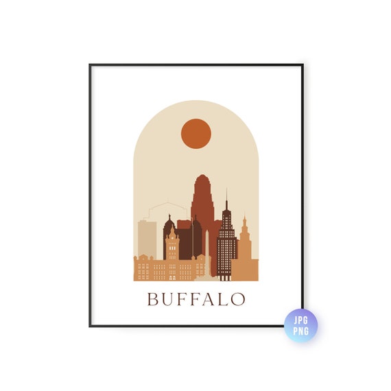 Buffalo Skyline Archway Boho Sun Art Print