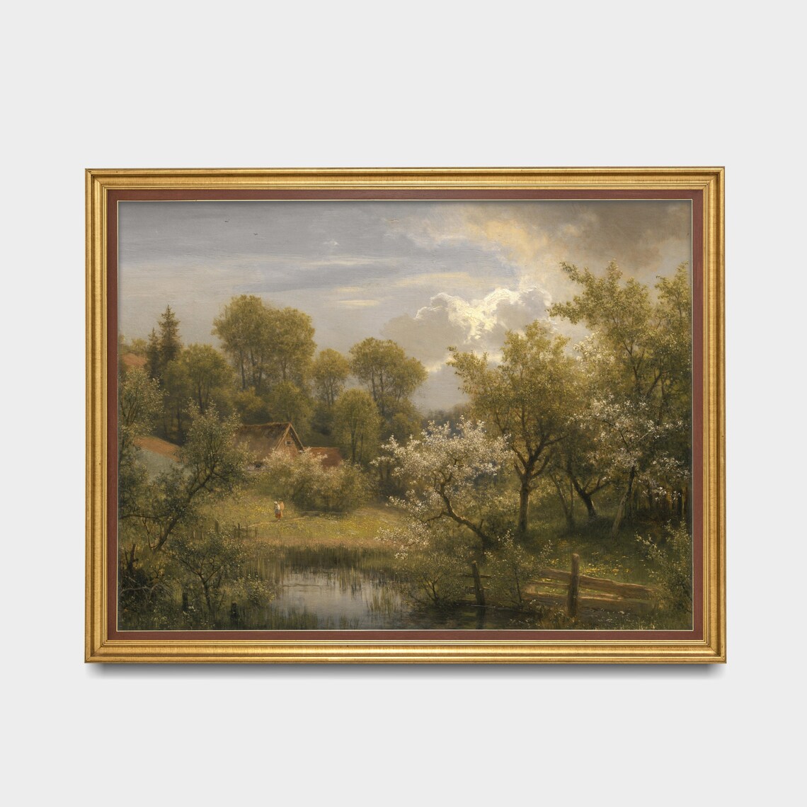 Vintage Country Landscape Art Print, Rustic Farmhouse - Image 3