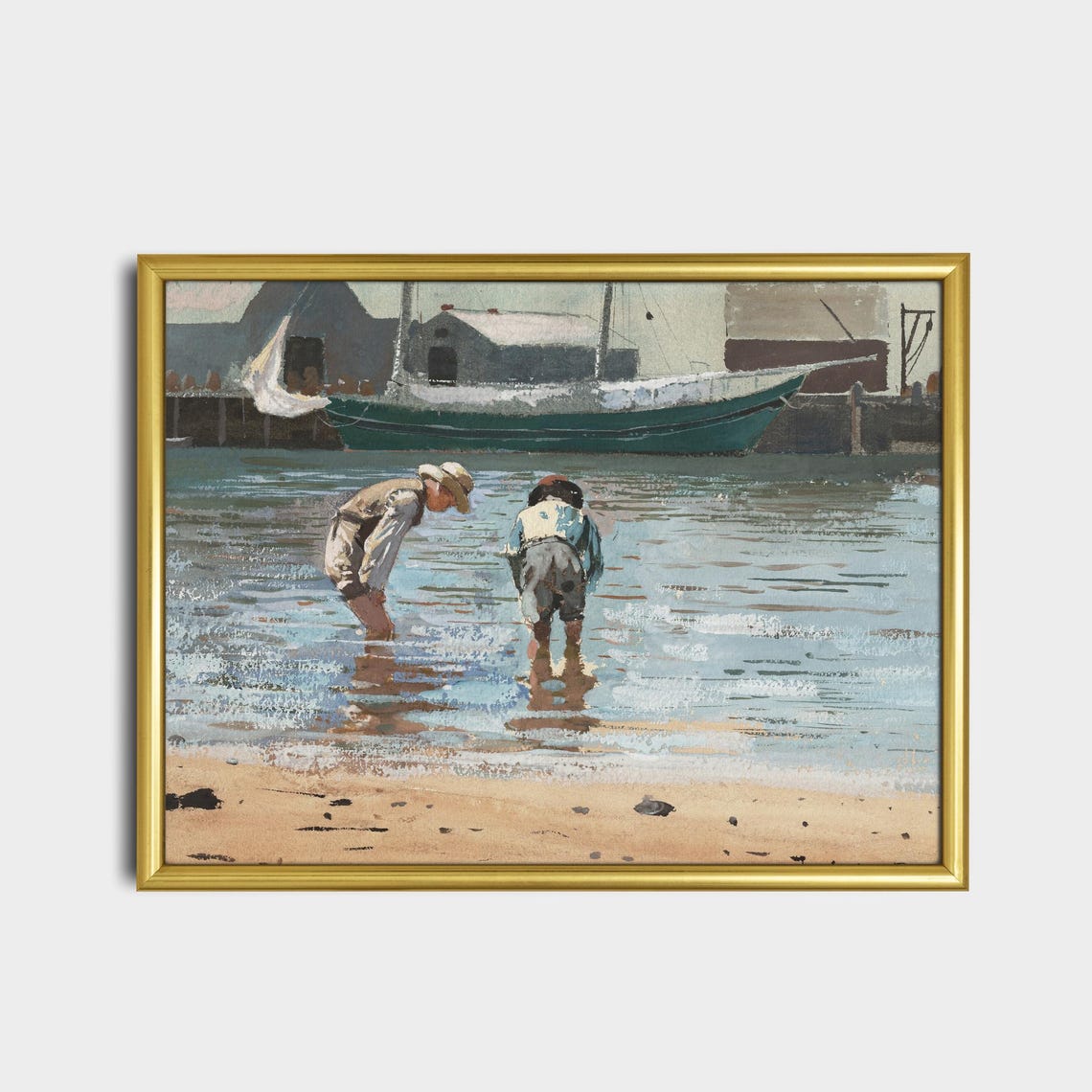 Winslow Homer Barefoot Boys Wading in a Harbor Vintage Poster - Image 2