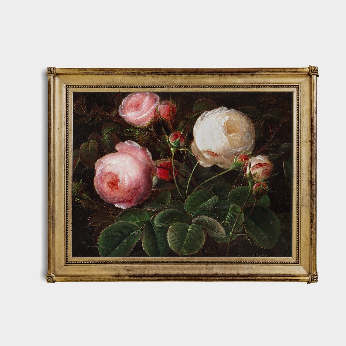 Still Life With Roses, Vintage Floral Art Print - Image 2
