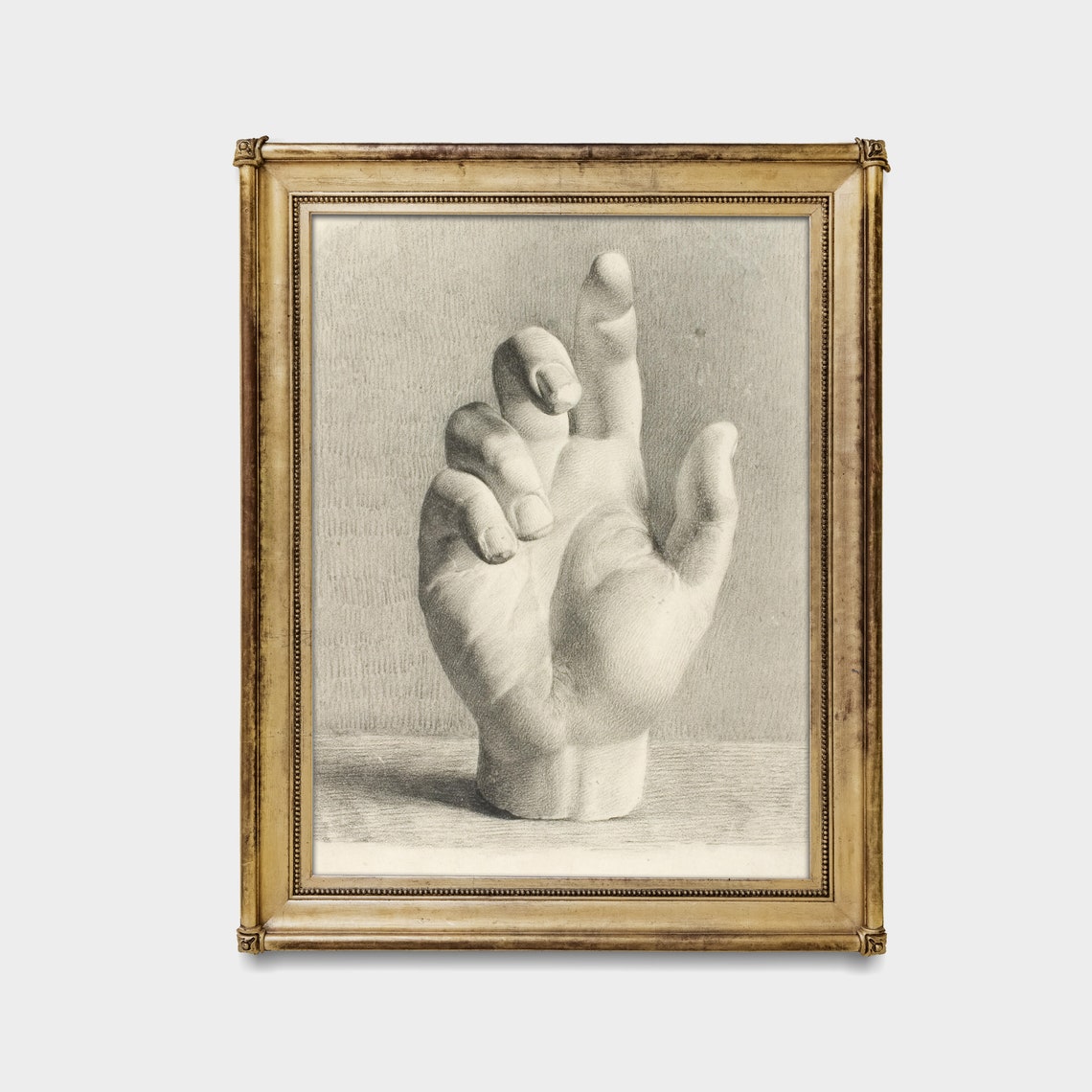 Pointing Hand Academic Pencil Study Antique Drawing Masterwork Poster - Image 2