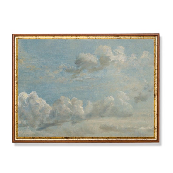 Mailed Print Vintage Cloud Painting Antique Sky Print Cloud Studies Print And Ship Farmhouse Decor Oil Painting Print