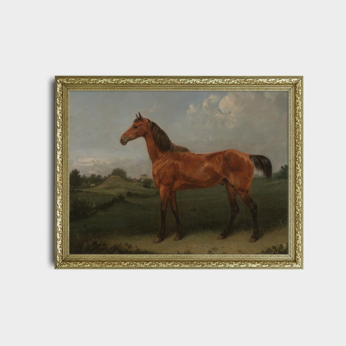 Vintage Horse Painting Antique Equestrian Painting Wall Art Moody Oil Painting Fine Art Farmhouse Decor - Image 2