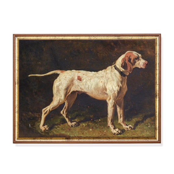 Printed And Shipped Vintage Dog Portrait Antique Animal Painting Moody Rustic Pet Print Dog Lover Gift Fine Art Physical Prints