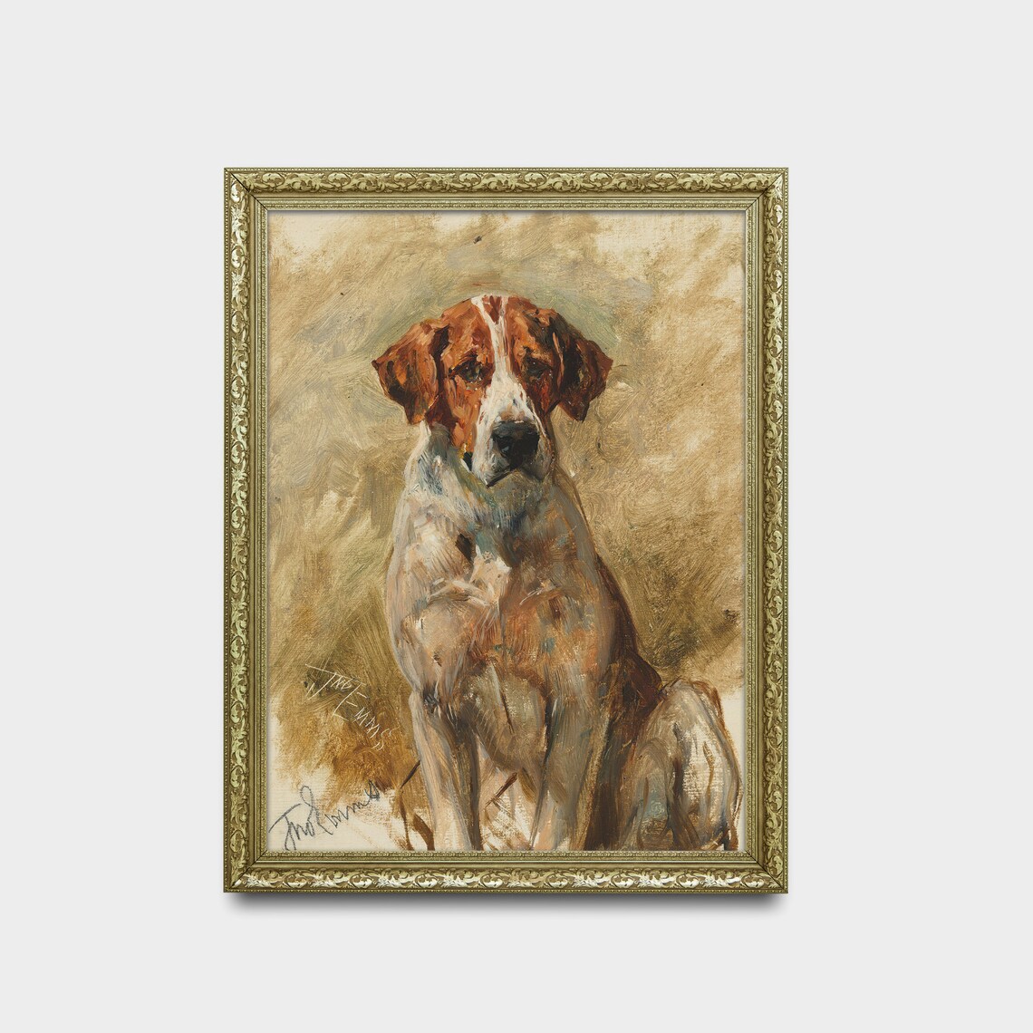 Vintage Dog Portrait Art Print, Rustic Farmhouse - Image 2