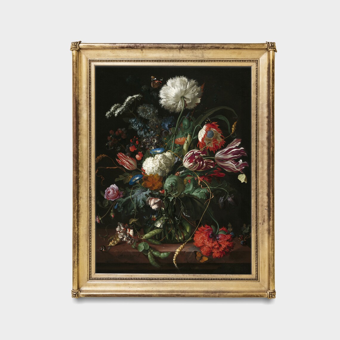 Dutch Baroque Floral Bouquet Still Life Painting Wall Poster - Image 4