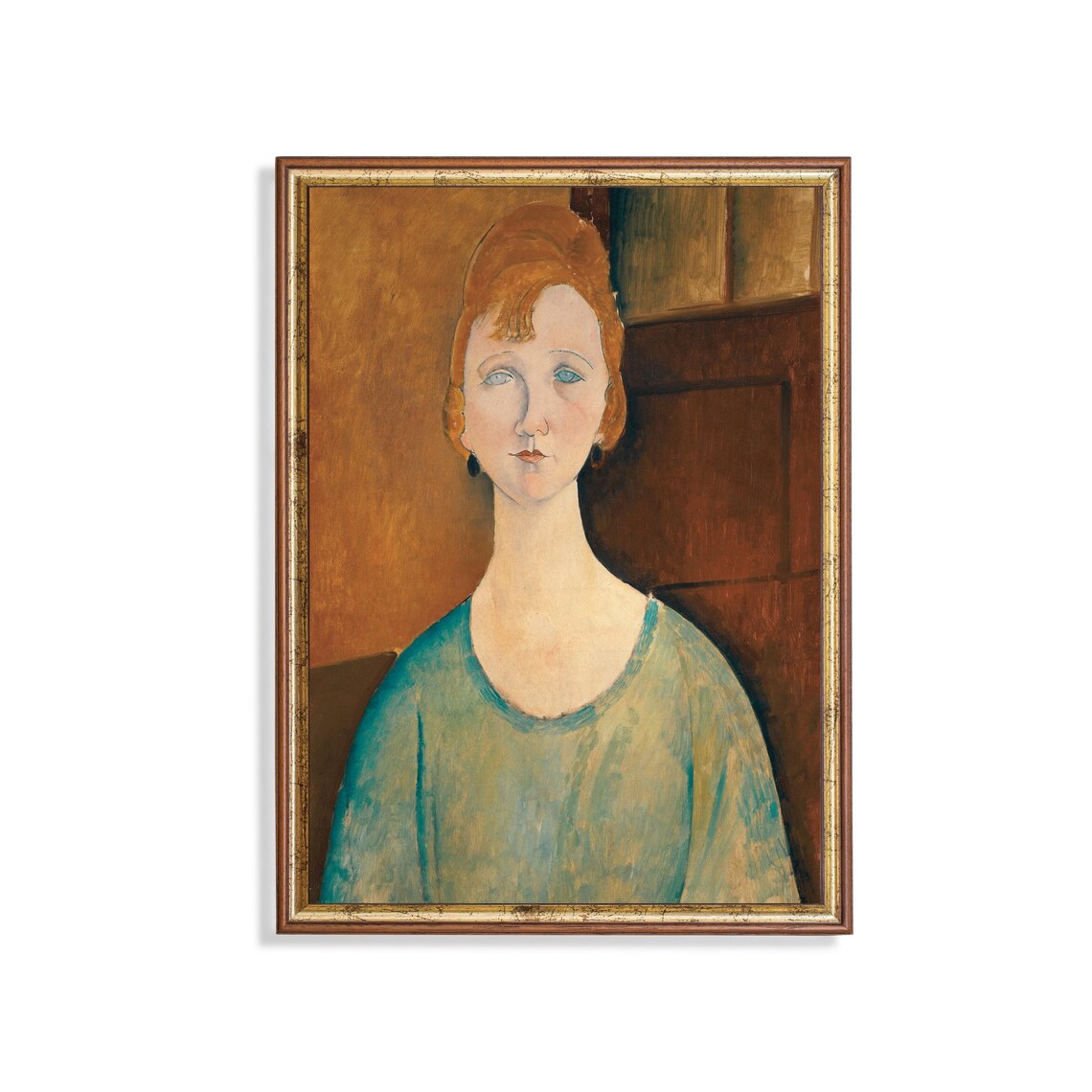 Modigliani Style Portrait Of A Red Haired Woman Vintage Poster