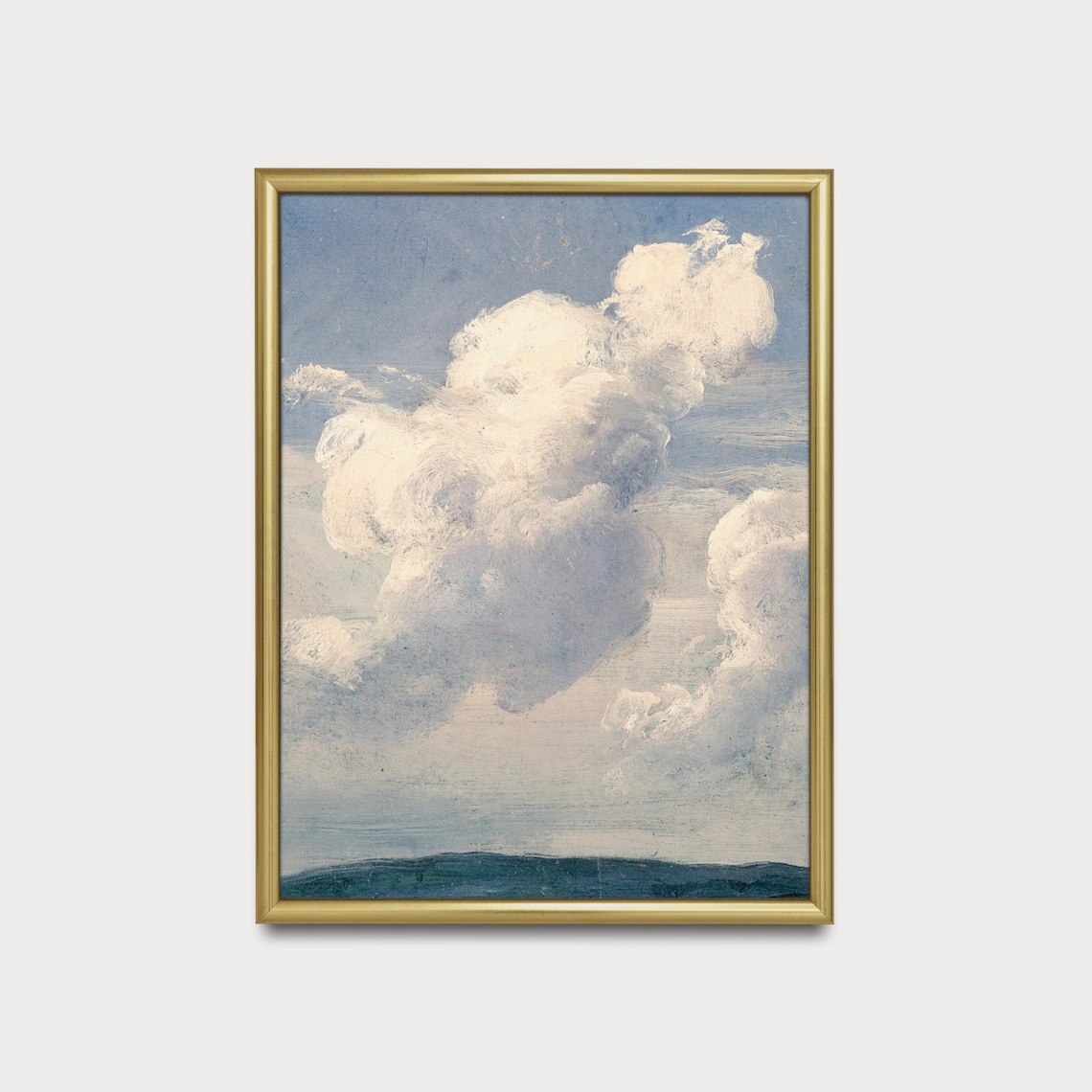 Vintage Cloud Study Oil Painting of Billowing White Clouds Poster - Image 5