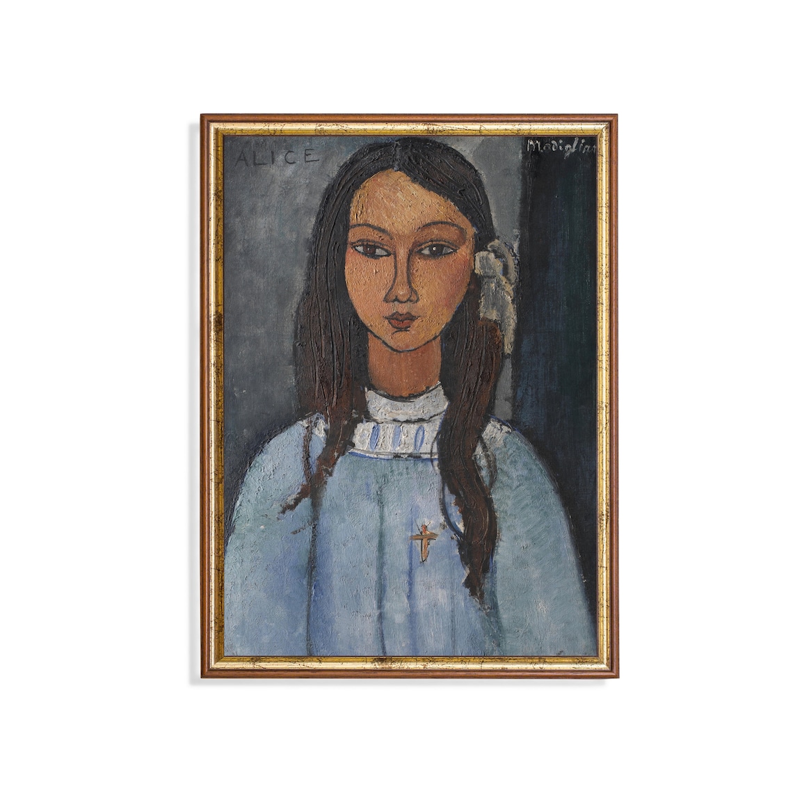 Modigliani Alice Portrait Of Girl In Blue Dress Vintage Art Poster