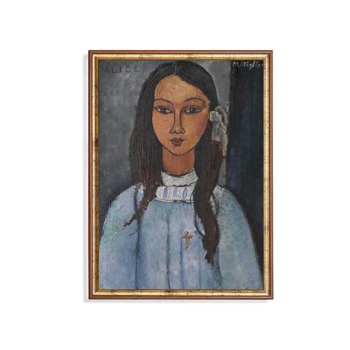 Printed And Shipped Vintage Portrait Painting Antique Woman Portrait Moody Rustic Oil Painting Classic Portrait Physical Print