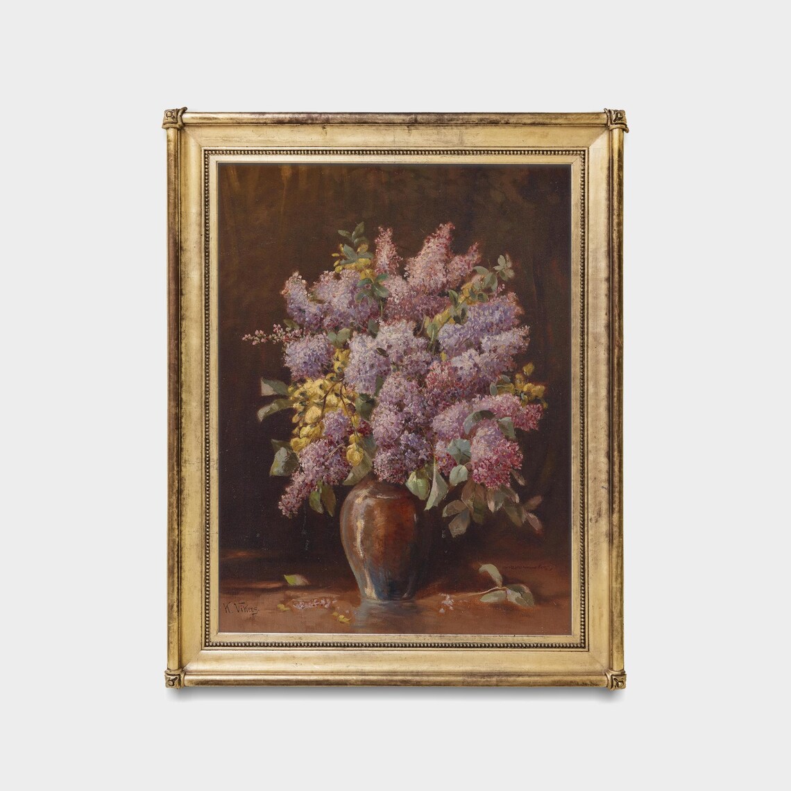 Vintage Floral Still Life With Bouquet Vase Art Print - Image 5