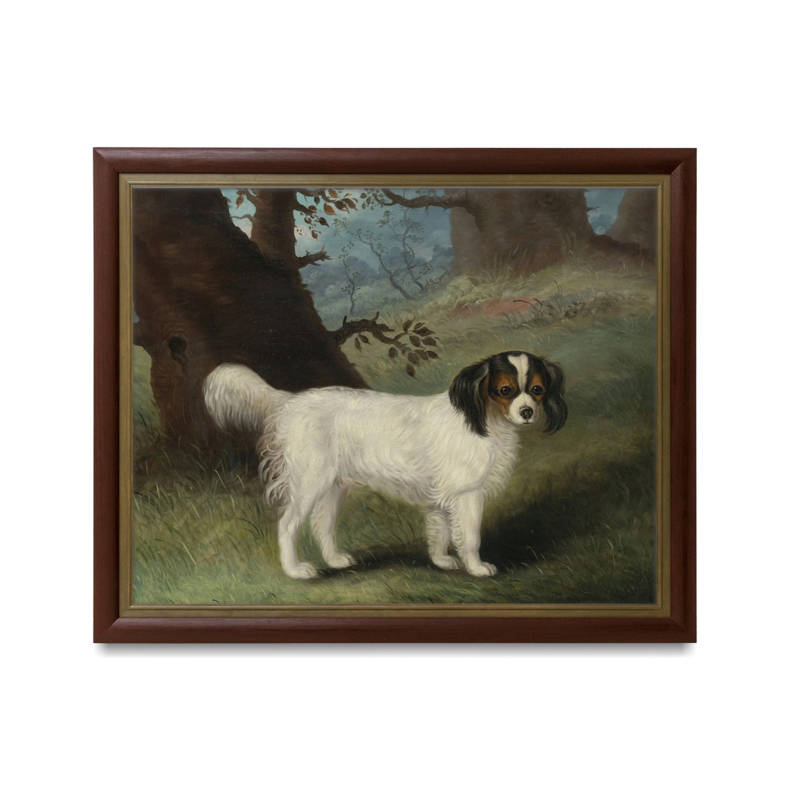 Spaniel Dog Standing by a Tree Vintage Dog Portrait Art Poster - Image 3